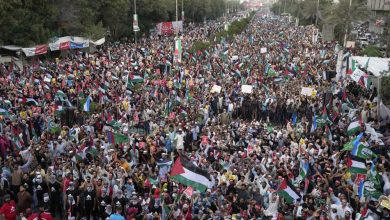 Thousands of people took to the streets of Pakistan to demand an end to the war in Gaza