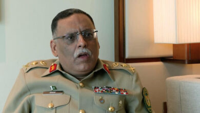 General Sahir Shamshad Mirza, Pakistan's chairman of the joint chiefs of staff committee, speaks during an interview with Reuters on the sidelines of the IISS Shangri-La Dialogue security summit, in Singapore, May 30, 2025, in this screengrab from a video. Reuters TV/via REUTERS