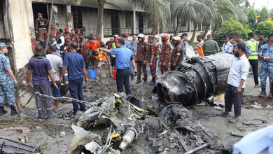 Bangladesh Air Force fighter jet crashed into the Milestone School and College campus in Uttara, Dhaka, on Monday afternoon