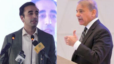 Photo collage showing PPP Chairman Bilawal Bhutto-Zardari (left) and Prime Minister Shehbaz Sharif (right). — DawnNews TV