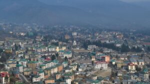 A general view of Bhutan's capital Thimphu. A Bhutanese specialist earns between USD 850 to USD 1,000, while their foreign counterparts, performing the same duties, earn over four times more, with salaries ranging from USD 4,000 to USD 4,500. In this wake, Bhutanese doctors are increasingly looking abroad for better pay and future prospects. PHOTO: AFP