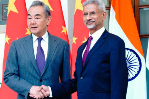 Chinese Foreign Minister Wang Yi (left) and Indian External Affairs Minister S Jaishankar. Photo: Courtesy of S Jaishankar/X