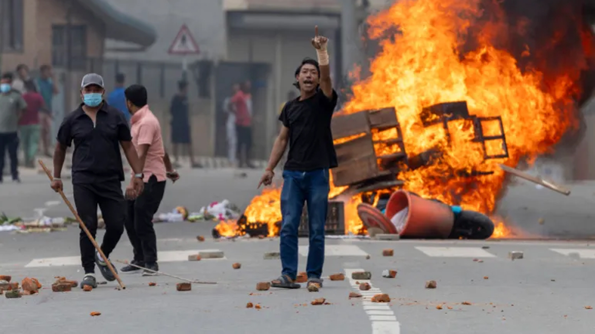 Demonstrators gather near the parliament during a protest against corruption and the government's decision to block several social media platforms, in Kathmandu, Nepal, September 8. REUTERS/Navesh Chitrakar