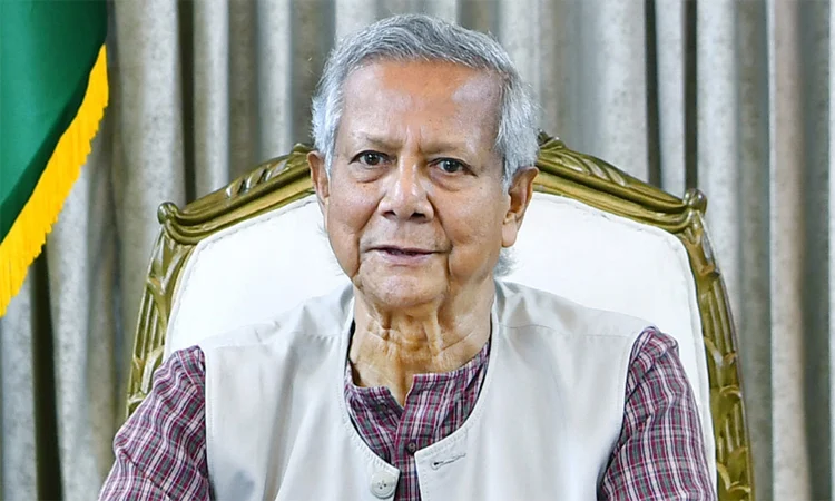Chief Adviser Professor Muhammad Yunus toady addressed a function, marking the inauguration of the new building (Bhaban-2) of the Palli Karma-Sahayak Foundation (PKSF) in the city's Mohammadpur area. Photo: PID
