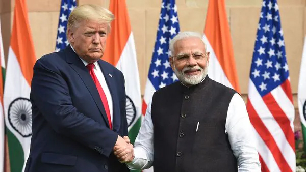 Prime Minister Narendra Modi with President Donald Trump.(AFP)