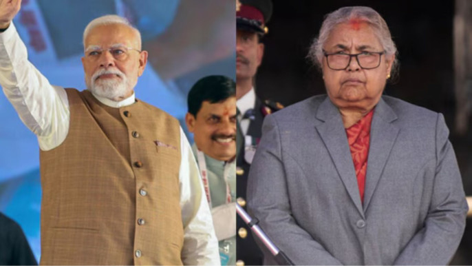 During the call, Indian Prime Minister Narendra Modi conveyed greetings to Nepal's interim Prime Minister Sushila Karki on their National Day. Photo: Hindustan Times/PTI