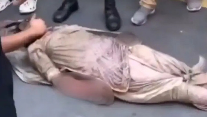 Screengrab from video shows Rajyalaxmi Chitrakar, the wife of Nepal's former prime minister Jhalanath Khanal, before she was taken to hospital. Photo: Collected