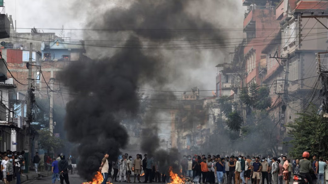 Demonstrators gather during a curfew in Kathmandu, Nepal on September 9, 2025, to protest the killing of 19 people in anti-corruption protests earlier, triggered by a social media ban which was later lifted. FILE PHOTO: REUTERS