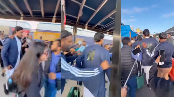 Soon after leaving John F Kennedy International Airport with BNP and Jamaat leaders, NCP leaders Akhter Hossen and Dr Tasnim Jara were confronted by Awami League supporters who hurled slogans and even threw eggs at Hossen before the delegation departed in vehicles. Photo: Screengrab