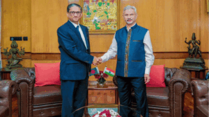 Bangladesh High Commissioner to India Riaz Hamidullah calls on External Affairs Minister S. Jaishankar, in New Delhi, on March 20, 2026. | Photo Credit: @hamidullah_riaz-X/ANI